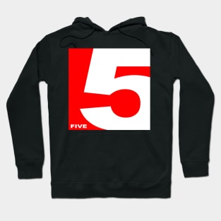 CUTE MODERN NUMBER 5 FIVE RED COLOR Hoodie